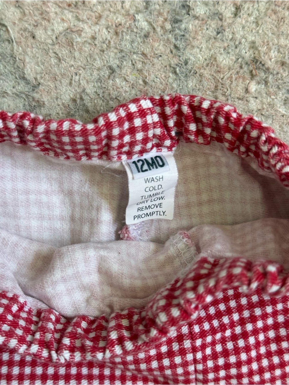 Red and White Gingham Cotton Kids Shorts